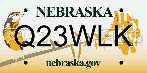 Q23WLK Nebraska License Plate