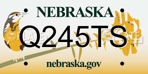 Q245TS Nebraska License Plate