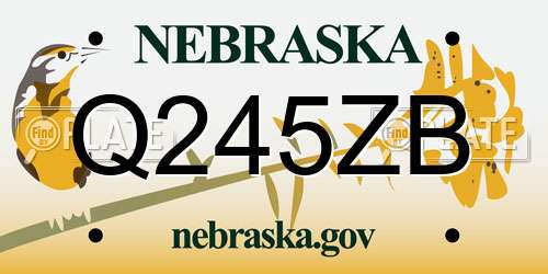 Q245ZB Nebraska License Plate