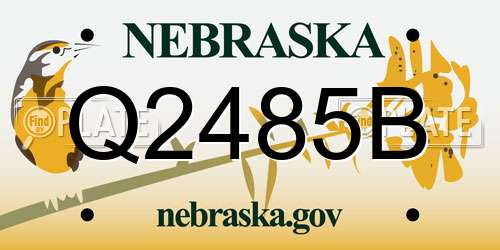Q2485B Nebraska License Plate