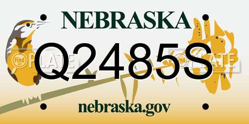 Q2485S Nebraska License Plate