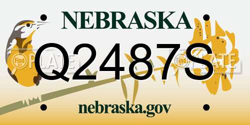 Q2487S Nebraska License Plate
