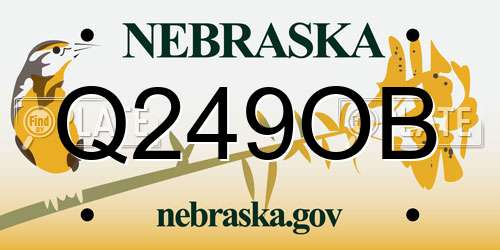 Q249OB Nebraska License Plate