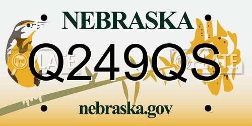 Q249QS Nebraska License Plate