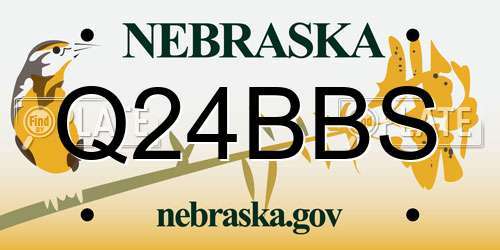 Q24BBS Nebraska License Plate