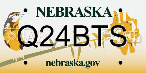 Q24BTS Nebraska License Plate