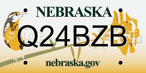 Q24BZB Nebraska License Plate