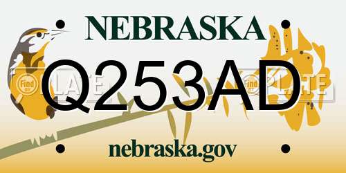 Q253AD Nebraska License Plate