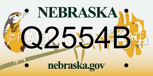 Q2554B Nebraska License Plate