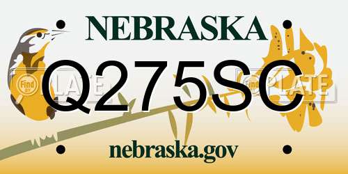Q275SC Nebraska License Plate