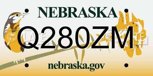 Q280ZM Nebraska License Plate