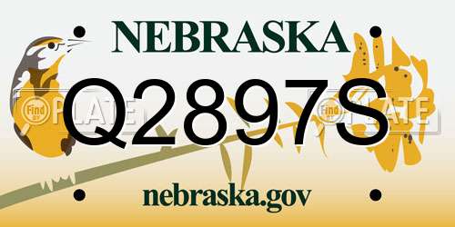 Q2897S Nebraska License Plate