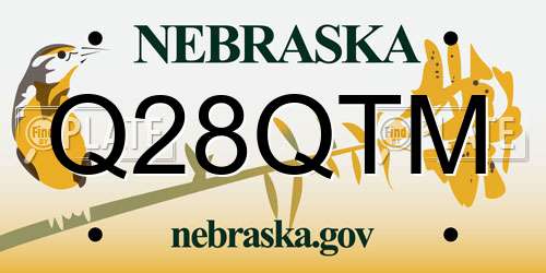 Q28QTM Nebraska License Plate