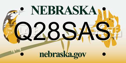 Q28SAS Nebraska License Plate