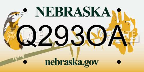 Q293OA Nebraska License Plate