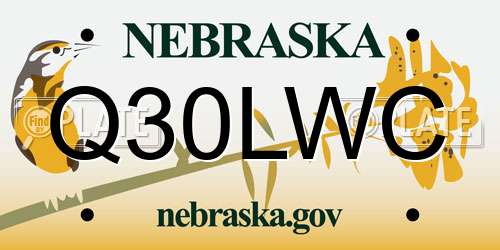 Q30LWC Nebraska License Plate