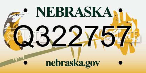 Q322757 Nebraska License Plate