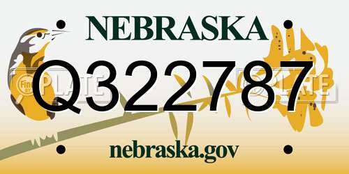 Q322787 Nebraska License Plate