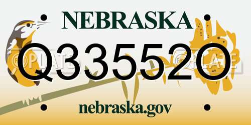 Q33552O Nebraska License Plate