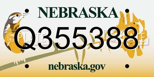 Q355388 Nebraska License Plate