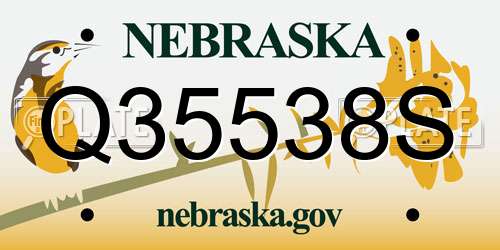 Q35538S Nebraska License Plate