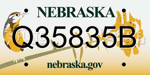 Q35835B Nebraska License Plate