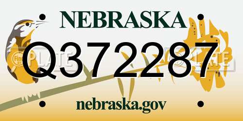 Q372287 Nebraska License Plate