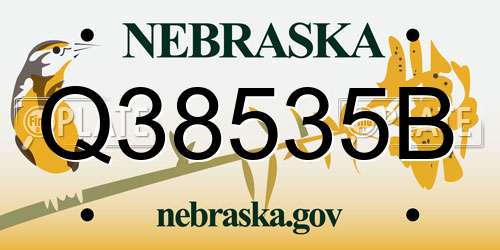 Q38535B Nebraska License Plate
