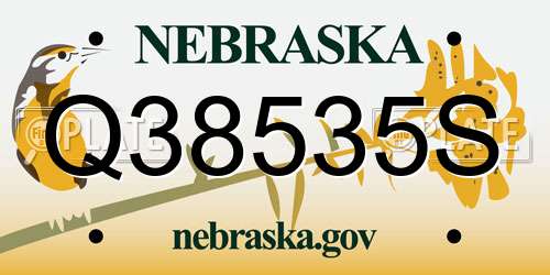 Q38535S Nebraska License Plate