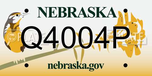 Q4004P Nebraska License Plate