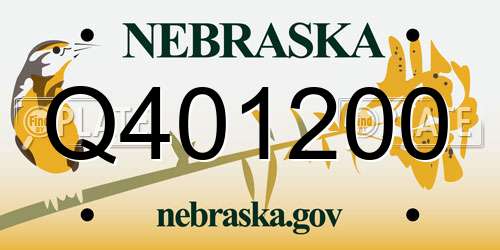 Q401200 Nebraska License Plate