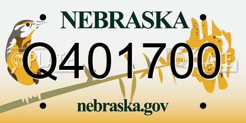Q401700 Nebraska License Plate