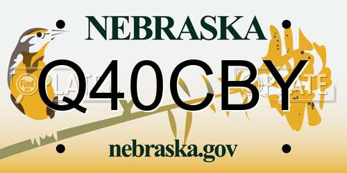 Q40CBY Nebraska License Plate