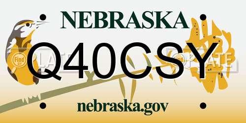 Q40CSY Nebraska License Plate