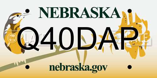 Q40DAP Nebraska License Plate
