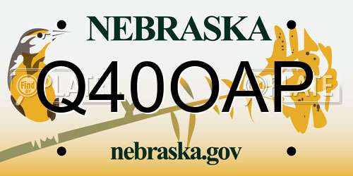 Q40OAP Nebraska License Plate