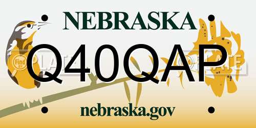 Q40QAP Nebraska License Plate