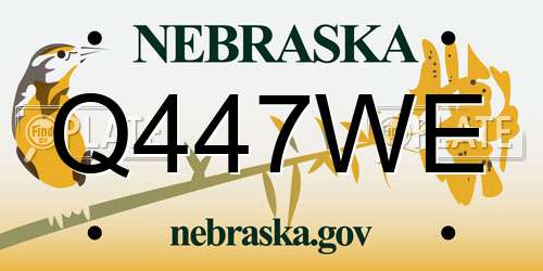 Q447WE Nebraska License Plate