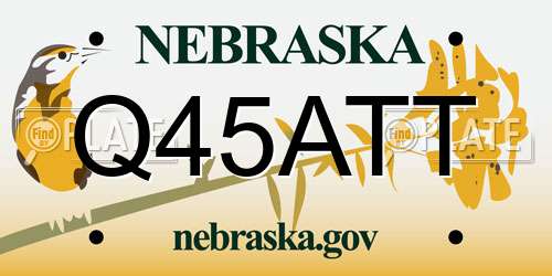 Q45ATT Nebraska License Plate