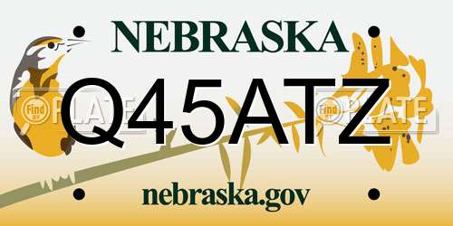 Q45ATZ Nebraska License Plate