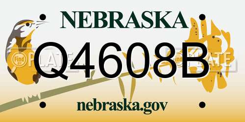 Q4608B Nebraska License Plate