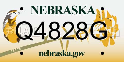 Q4828G Nebraska License Plate