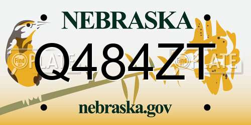 Q484ZT Nebraska License Plate