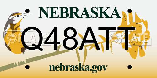 Q48ATT Nebraska License Plate