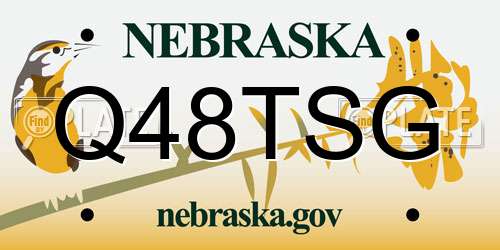 Q48TSG Nebraska License Plate