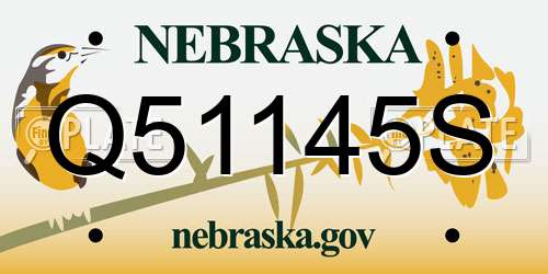 Q51145S Nebraska License Plate