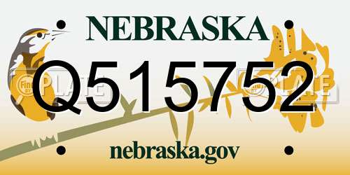 Q515752 Nebraska License Plate