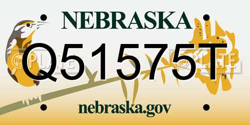 Q51575T Nebraska License Plate