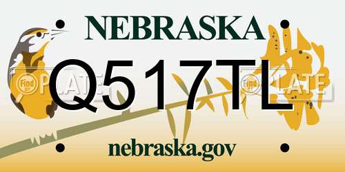 Q517TL Nebraska License Plate