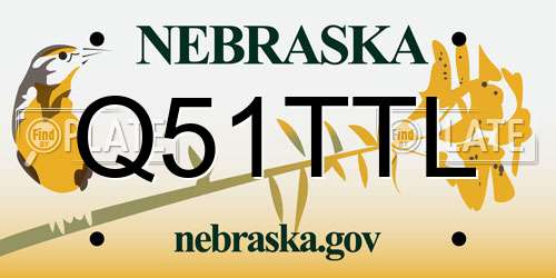 Q51TTL Nebraska License Plate